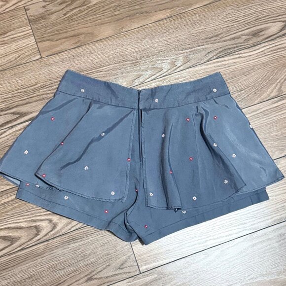 Womens Y2K Blue Skort Floral Embroidered SP Fashion Sz 36 - Picture 6 of 11